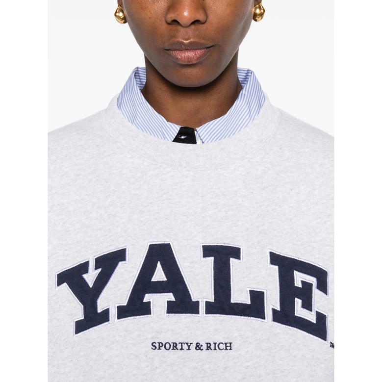 crew neck sweatshirt with heather gray lettering by Selfnex