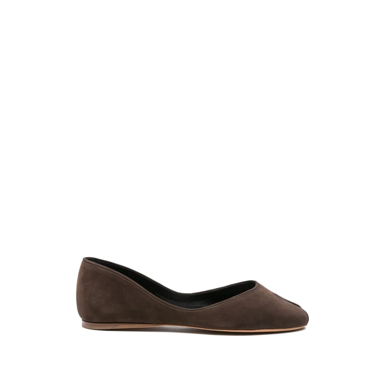 brown open toe slip-on shoes by Selfnex