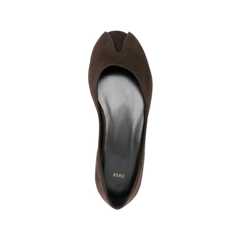 brown open toe slip-on shoes by Selfnex
