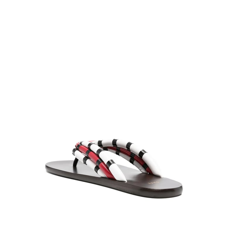 dark brown striped flat leather shoes by Selfnex