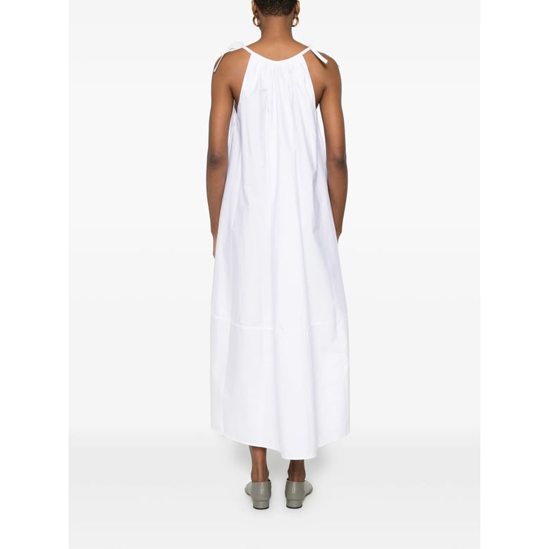 dress with tie straps and gathered detail by Selfnex