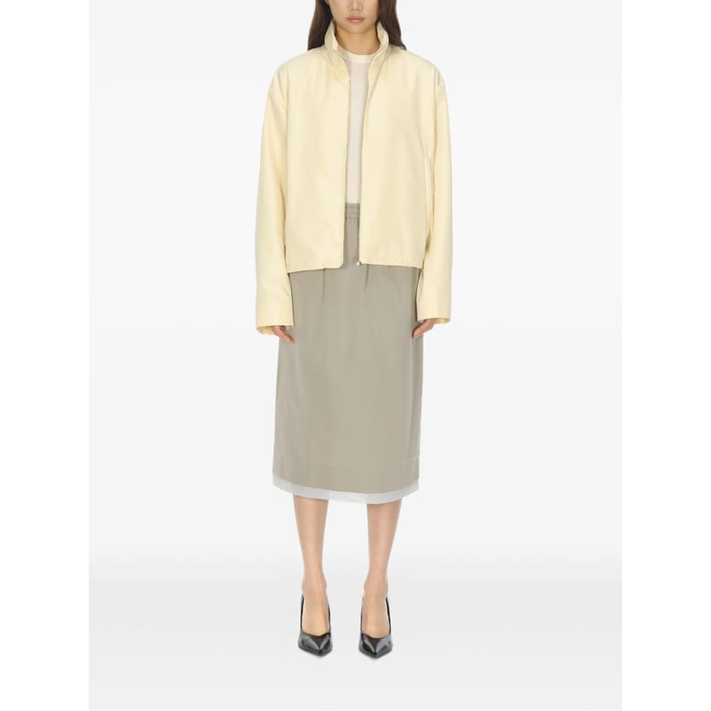 light yellow zip fastening outerwear by Selfnex