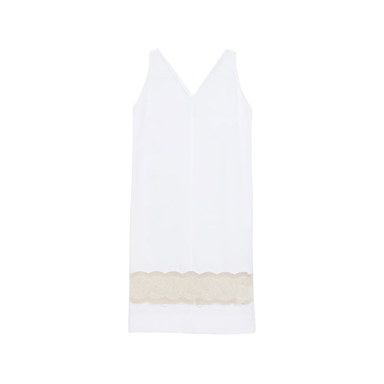 lace detail v-neck dress by Selfnex