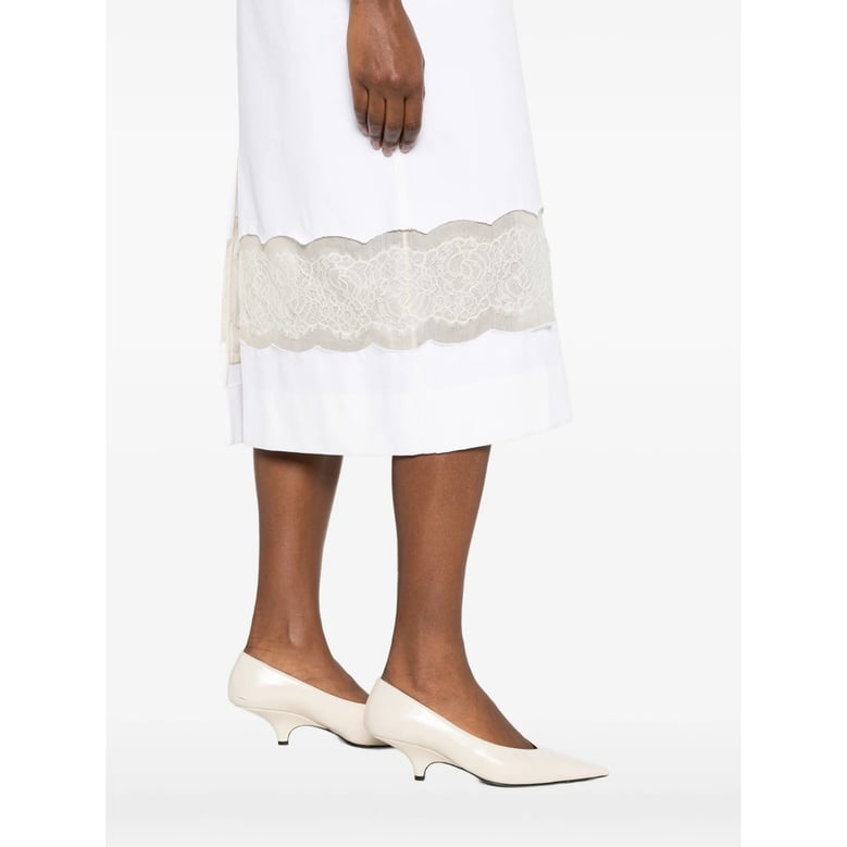 lace detail v-neck dress by Selfnex