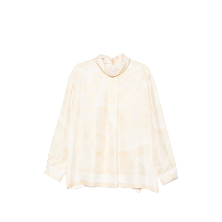 blouse high-neck silk neutrals by Selfnex