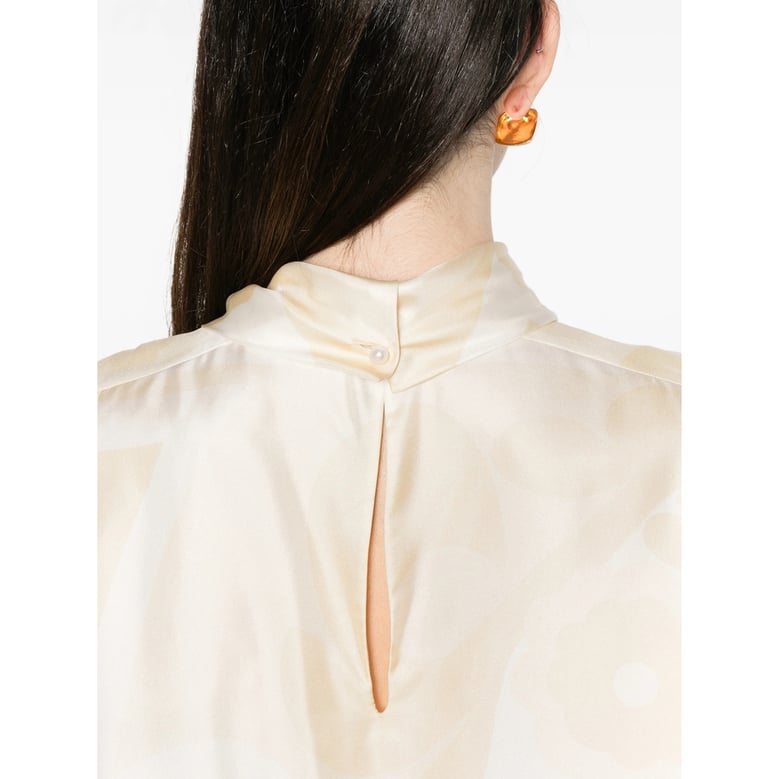 blouse high-neck silk neutrals by Selfnex