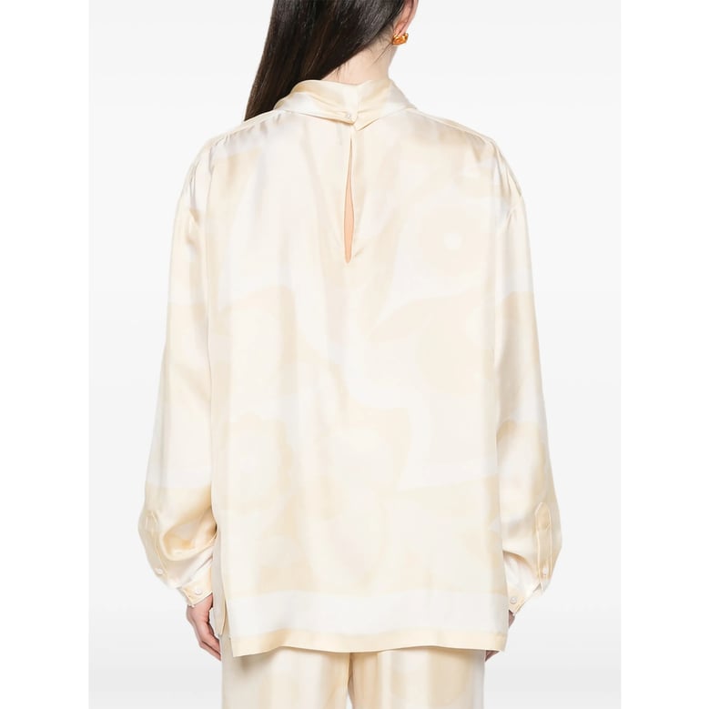 blouse high-neck silk neutrals by Selfnex