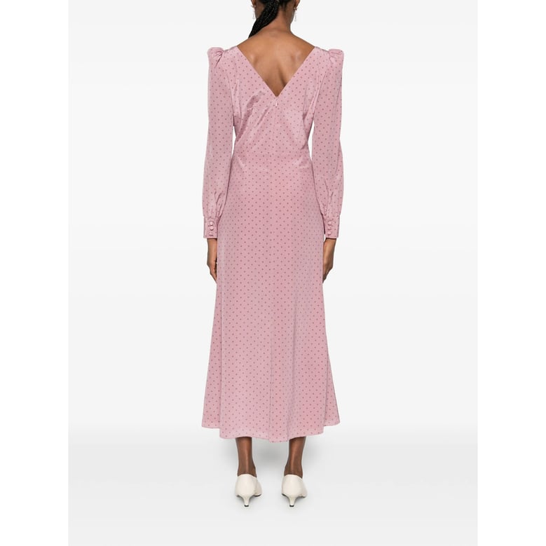 pink polka dot dress with bow detail by Selfnex