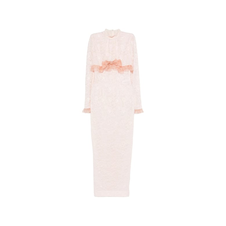 pink lace dress with bow detail by Selfnex