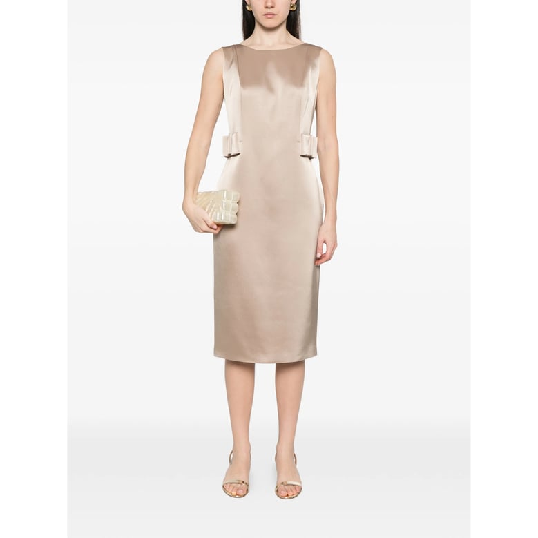 dress sleeveless sheath light beige by Selfnex