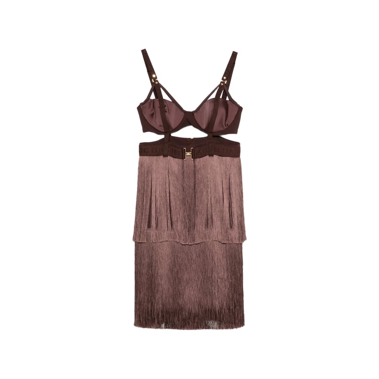 dress fringe brown by Selfnex
