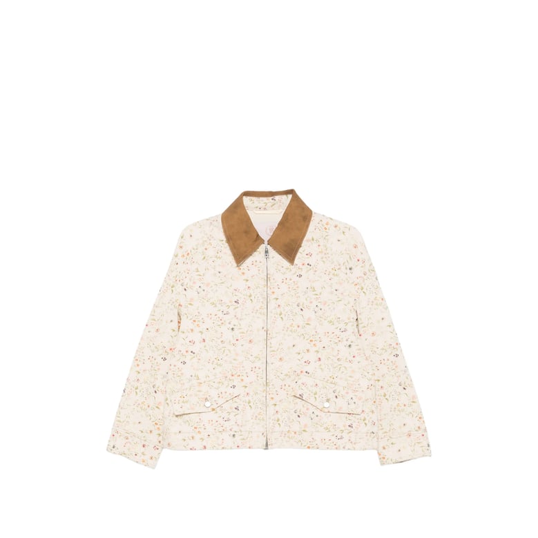 jacket light beige floral by Selfnex