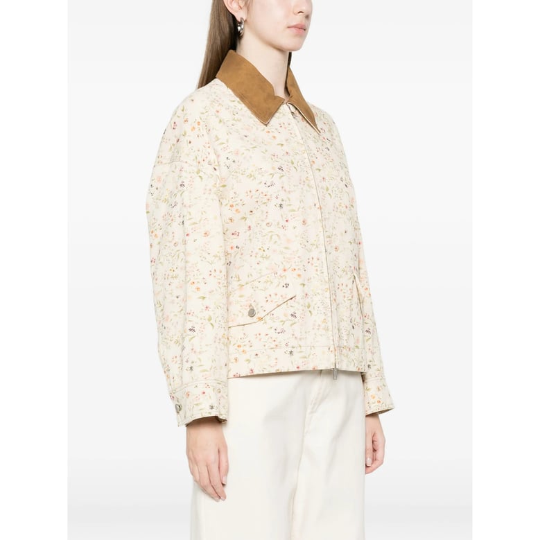 jacket light beige floral by Selfnex