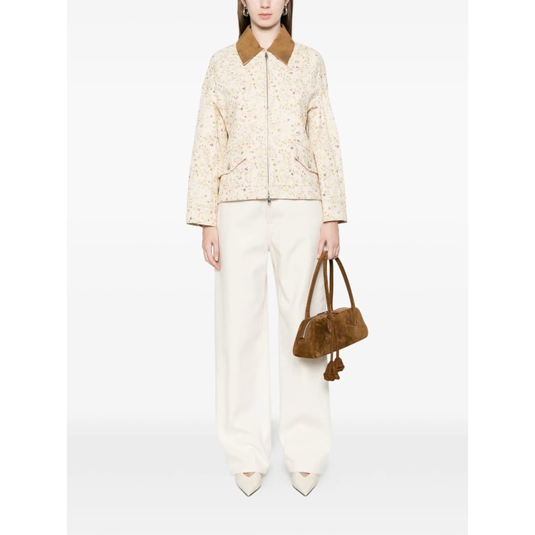 jacket light beige floral by Selfnex