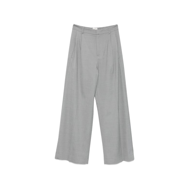 trousers wide-leg grey wool-blend by Selfnex