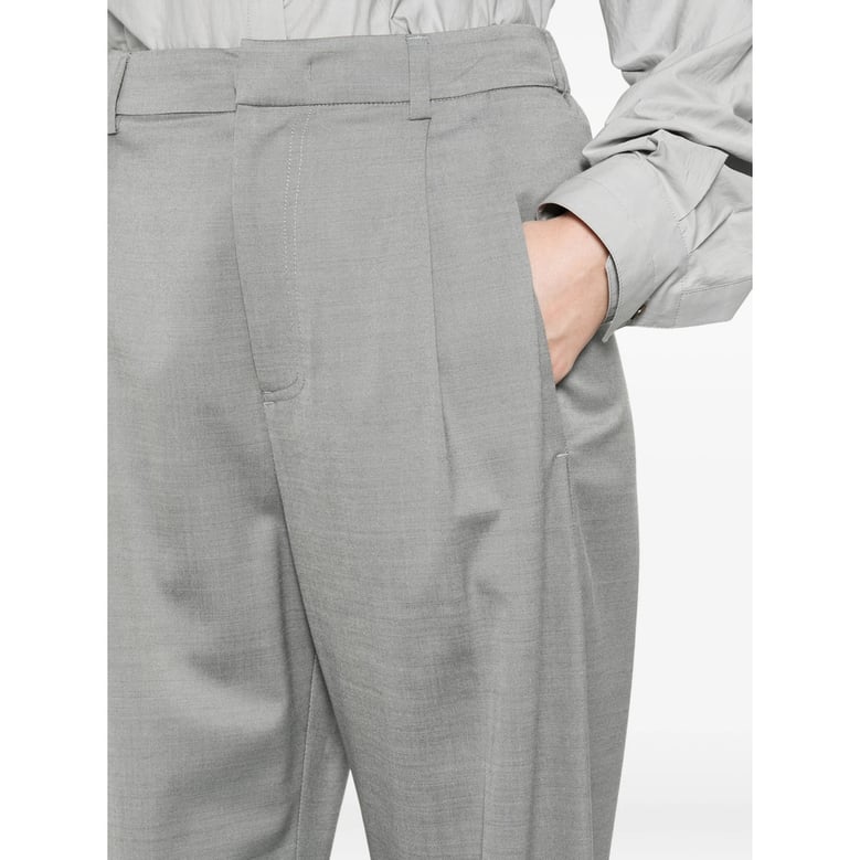 trousers wide-leg grey wool-blend by Selfnex