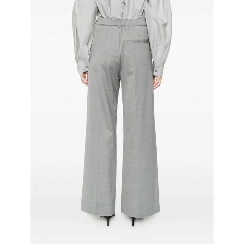 trousers wide-leg grey wool-blend by Selfnex