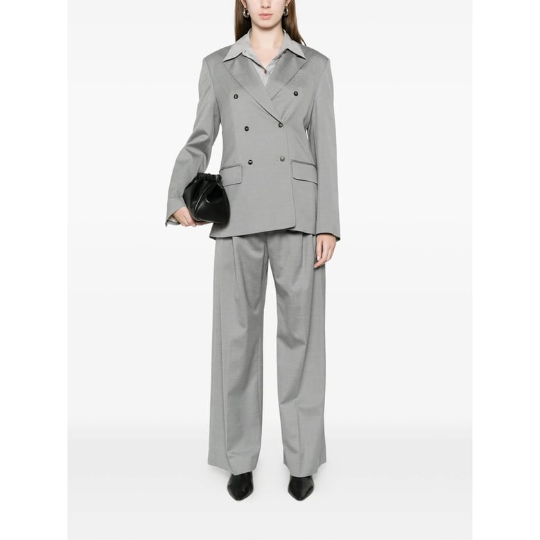 trousers wide-leg grey wool-blend by Selfnex