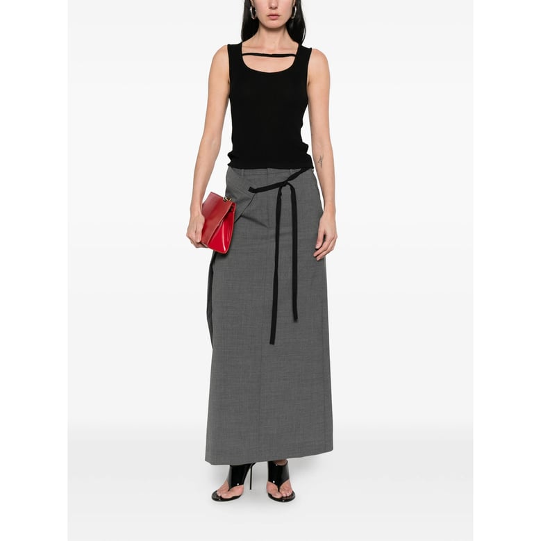 top ribbed knit sleeveless black by Selfnex