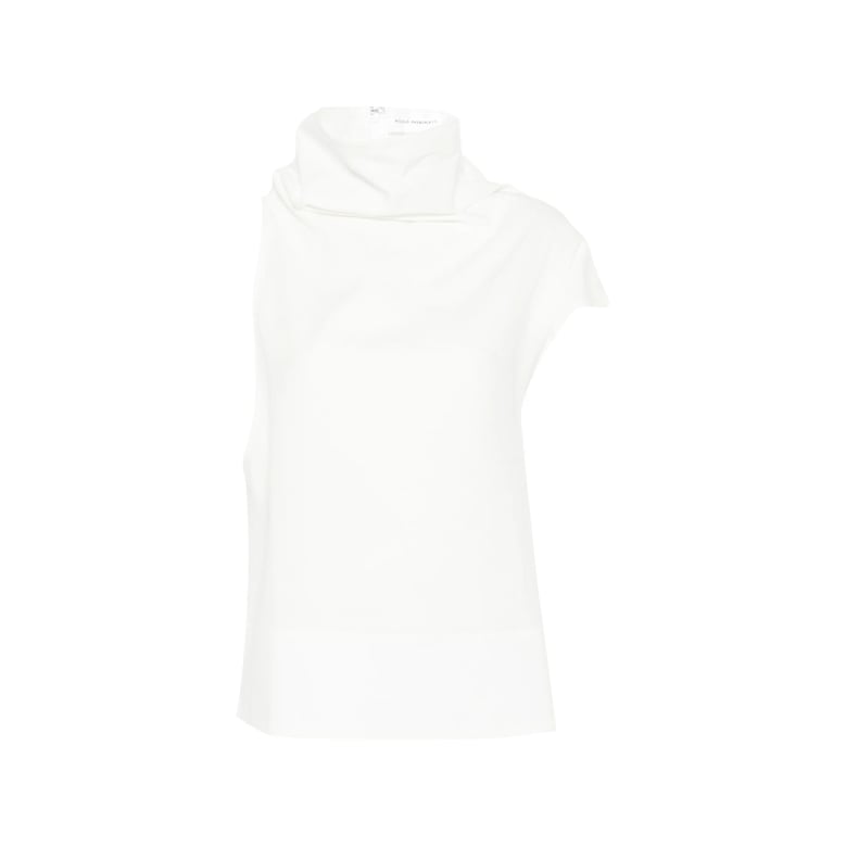 top asymmetric high-neck white by Selfnex