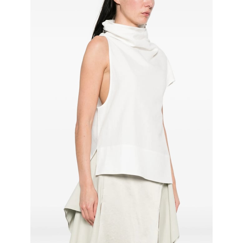 top asymmetric high-neck white by Selfnex