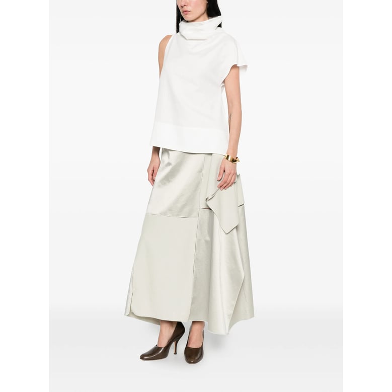 top asymmetric high-neck white by Selfnex