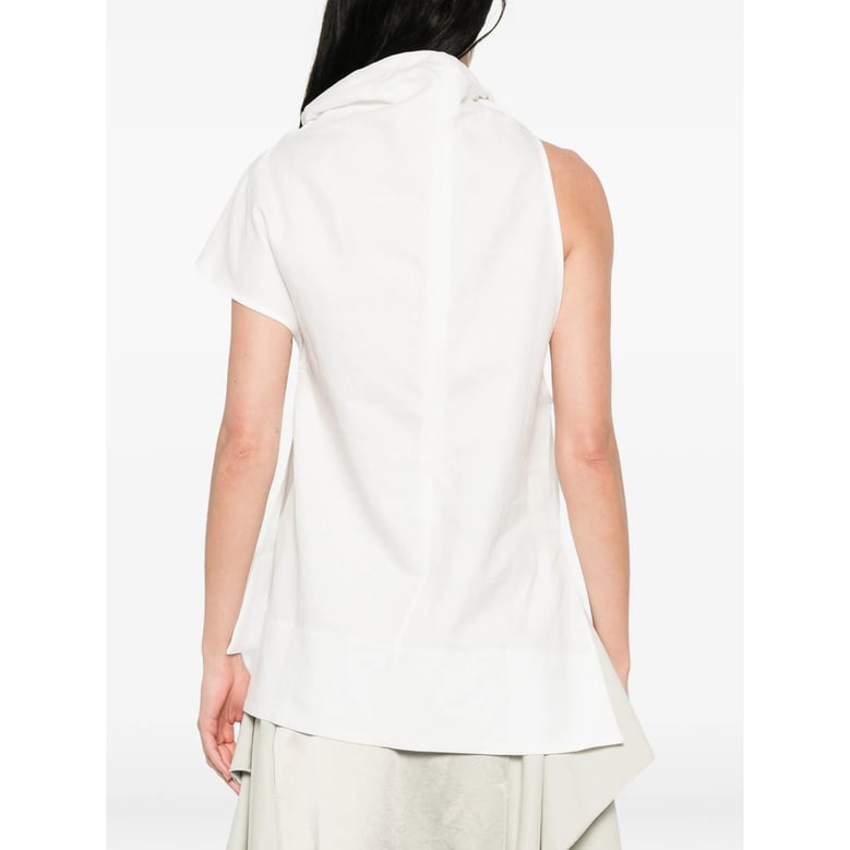 top asymmetric high-neck white by Selfnex