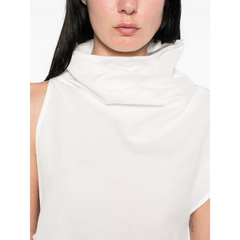 top asymmetric high-neck white by Selfnex
