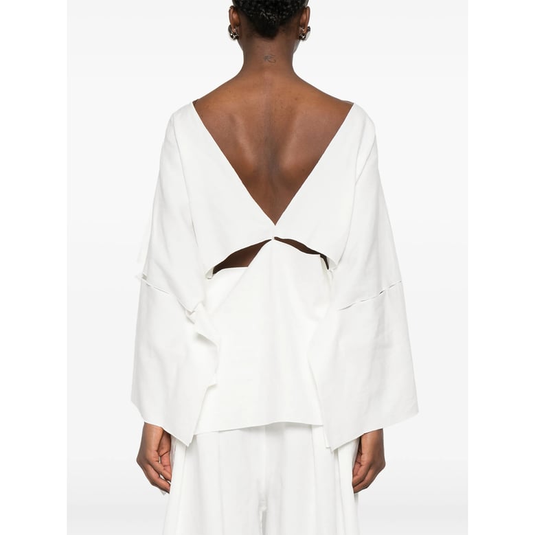 shirt cotton-linen white by Selfnex