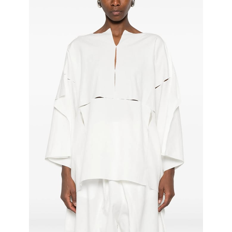shirt cotton-linen white by Selfnex