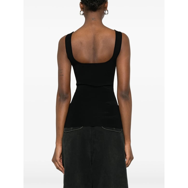 tank top scoop neck black by Selfnex