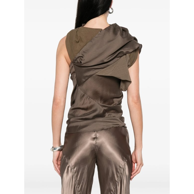 sleeveless top brown by Selfnex