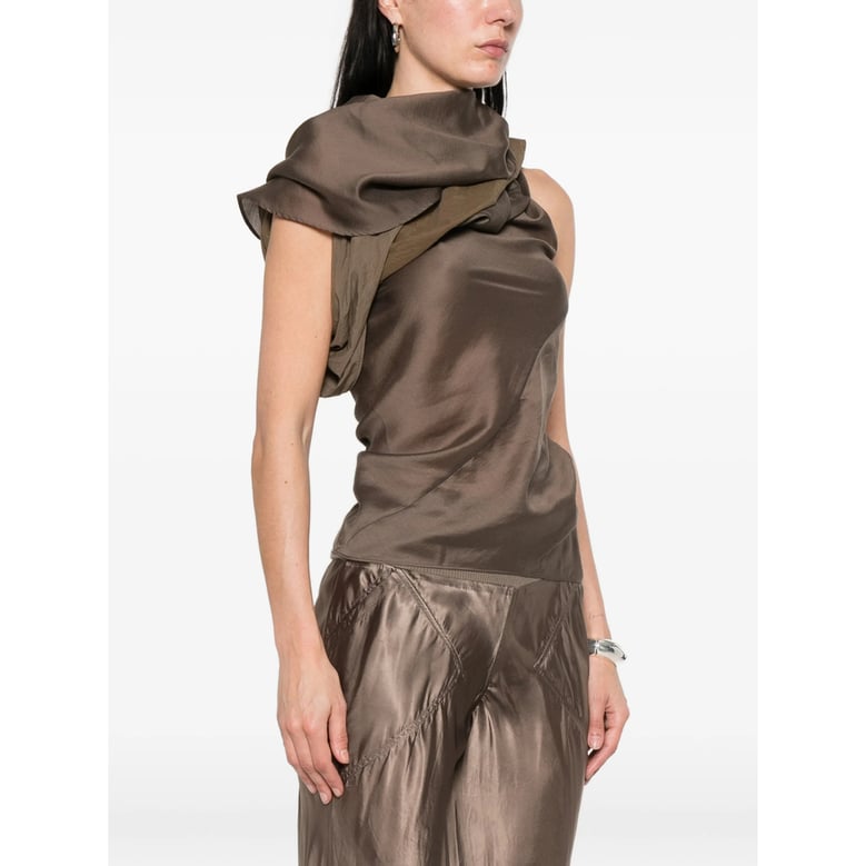 sleeveless top brown by Selfnex