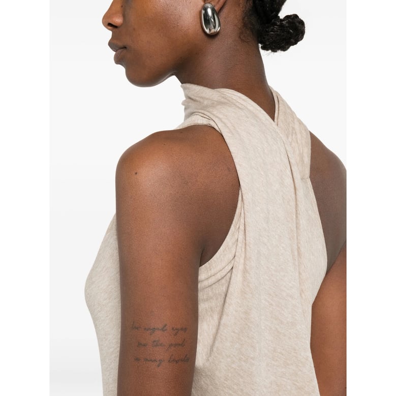 dress sleeveless draped neutrals by Selfnex