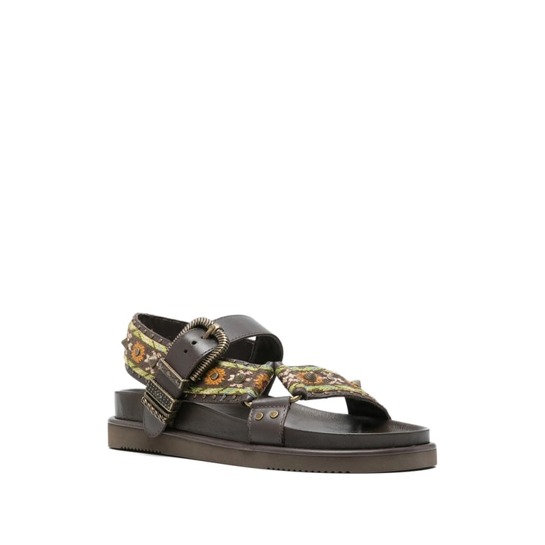 open-toe boots brown/green by Selfnex