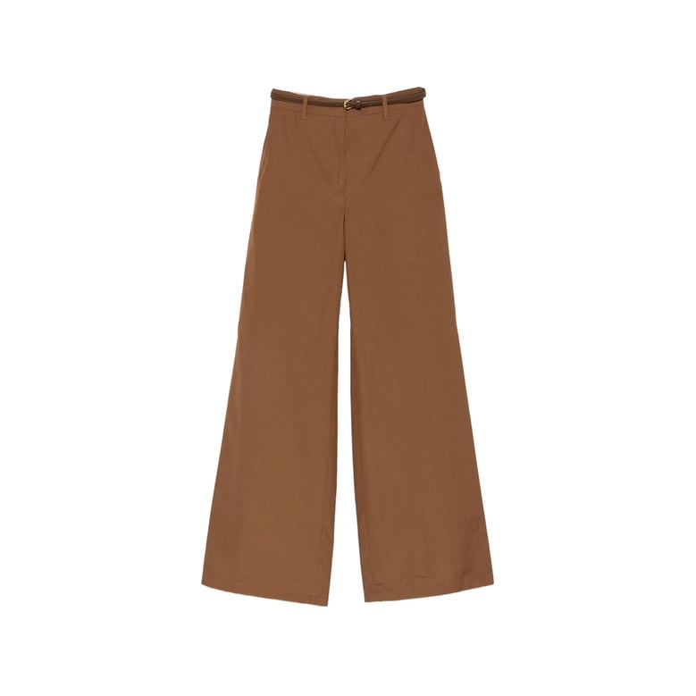 trousers mid-rise cotton brown by Selfnex
