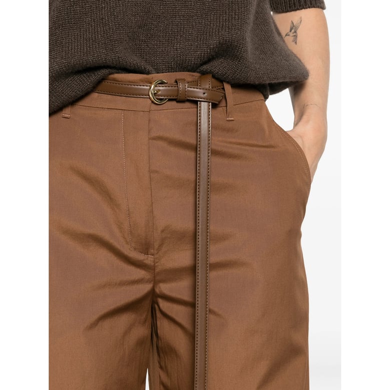 trousers mid-rise cotton brown by Selfnex