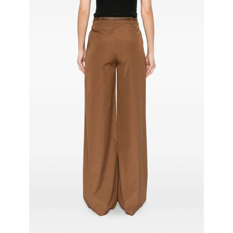 trousers mid-rise cotton brown by Selfnex