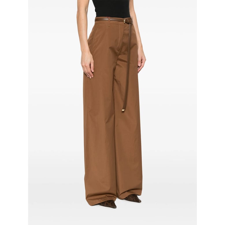 trousers mid-rise cotton brown by Selfnex
