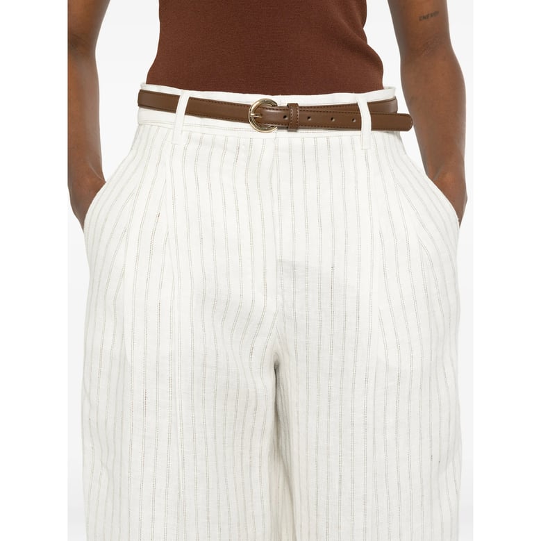 high-waisted linen trousers, neutrals by Selfnex