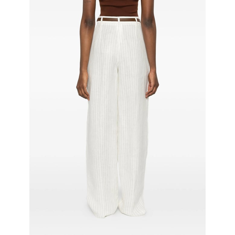 high-waisted linen trousers, neutrals by Selfnex