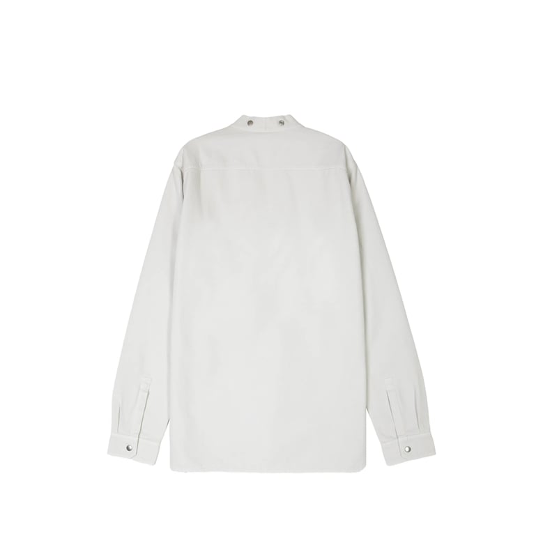 shirt collarless white by Selfnex