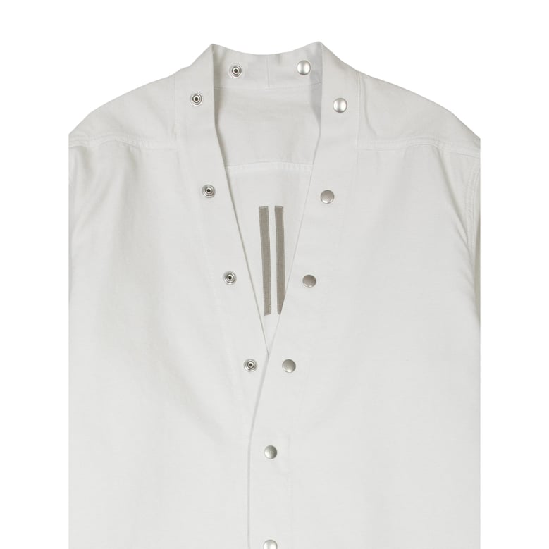 shirt collarless white by Selfnex