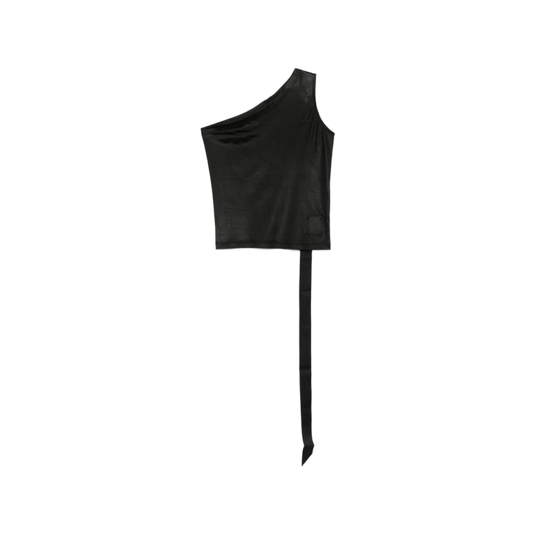 one-shoulder tank top black by Selfnex