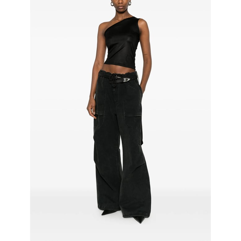 one-shoulder tank top black by Selfnex