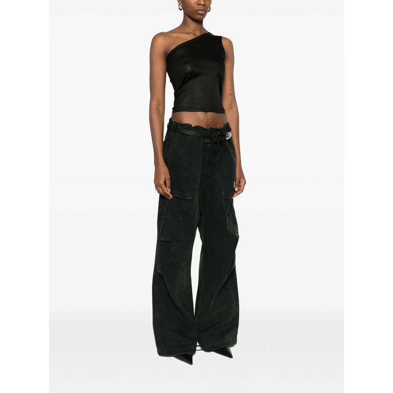 one-shoulder tank top black by Selfnex
