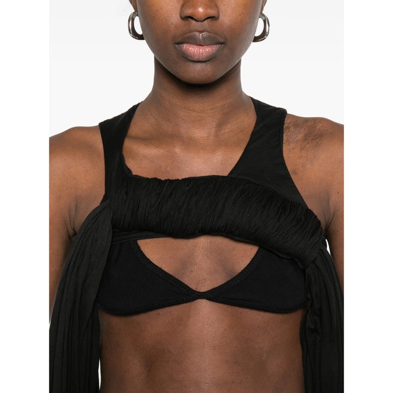 gathered detail sleeveless top by Selfnex