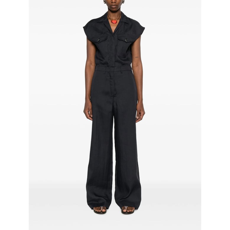 jumpsuit navy linen-blend by Selfnex