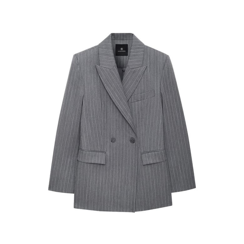 light grey pinstripe blazer jacket by Selfnex