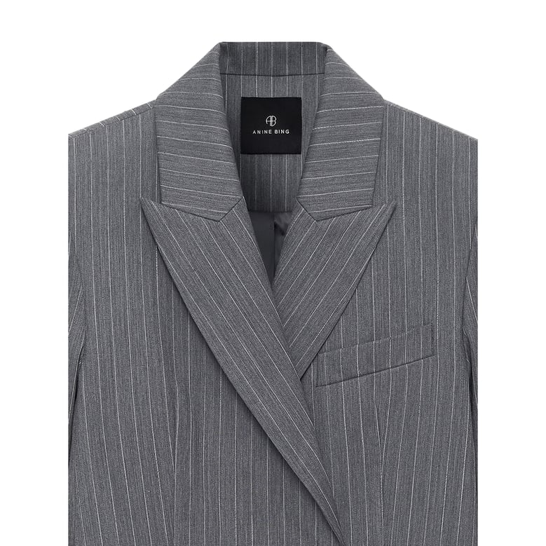 light grey pinstripe blazer jacket by Selfnex